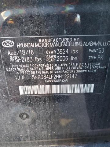 5NPD84LF2HH122147 Hyundai ELANTRA SE