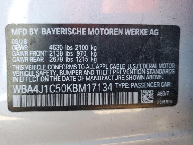 2019 BMW 430I GRAN - WBA4J1C50KBM17134