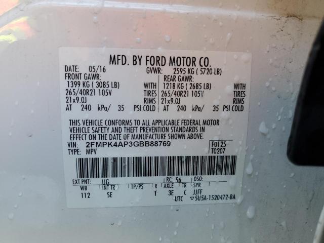 2016 FORD EDGE SPORT - 2FMPK4AP3GBB88769