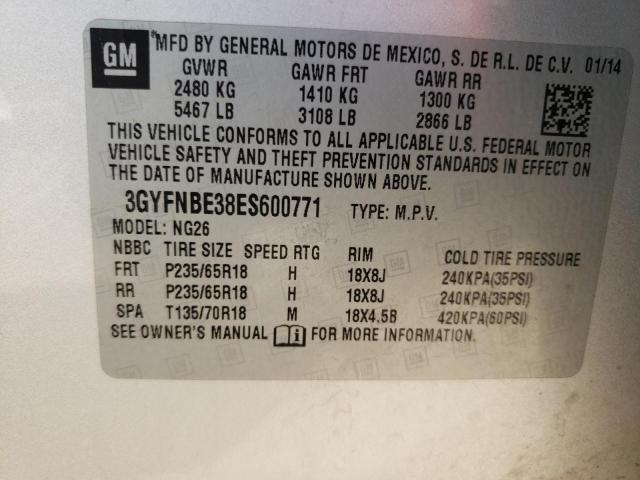 3GYFNBE38ES600771 Cadillac Srx Luxury Collection
