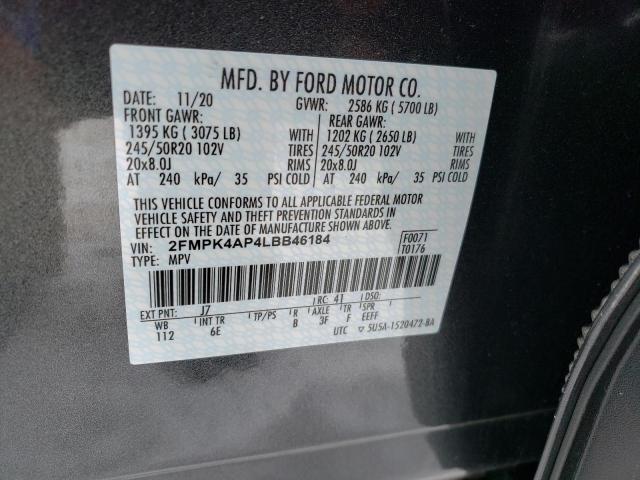 2020 FORD EDGE ST - 2FMPK4AP4LBB46184