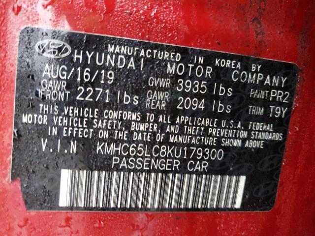 2019 HYUNDAI IONIQ BLUE KMHC65LC8KU179300