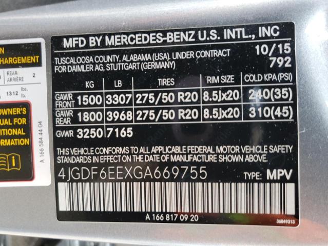 4JGDF6EEXGA669755 Mercedes-Benz Gl 450 4matic