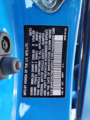 2021 HONDA CIVIC TYPE - SHHFK8G76MU205222