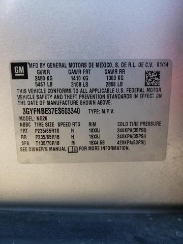 3GYFNBE37ES603340 Cadillac Srx Luxury Collection