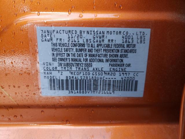 3N1AB8DV7MY216669 Nissan SENTRA SR