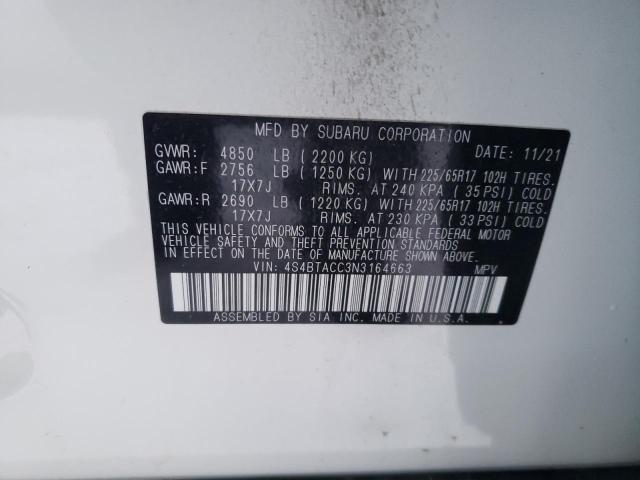 2022 SUBARU OUTBACK PR - 4S4BTACC3N3164663
