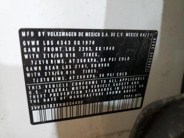 2022 VOLKSWAGEN TAOS SEL - 3VV1X7B2XNM004490