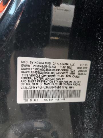 2016 HONDA PILOT ELIT - 5FNYF6H0XGB041661