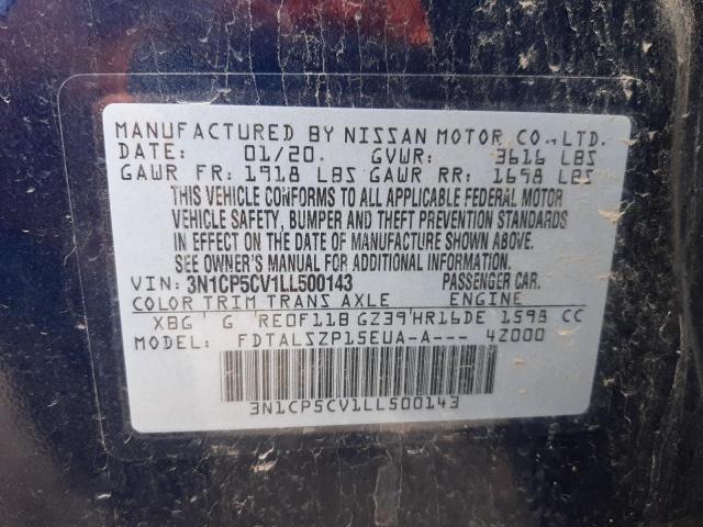 2020 NISSAN KICKS SV - 3N1CP5CV1LL500143