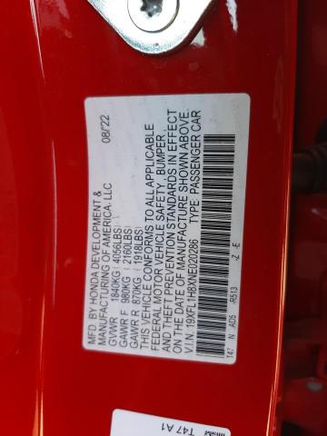 2022 HONDA CIVIC SPOR 19XFL1H8XNE020286