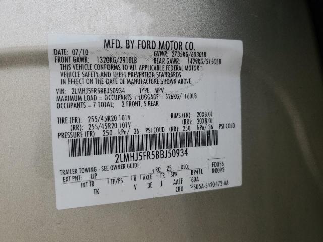 2LMHJ5FR5BBJ50934 Lincoln MKT
