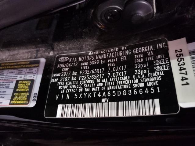 5XYKT4A65DG366451 KIA SORENTO LX