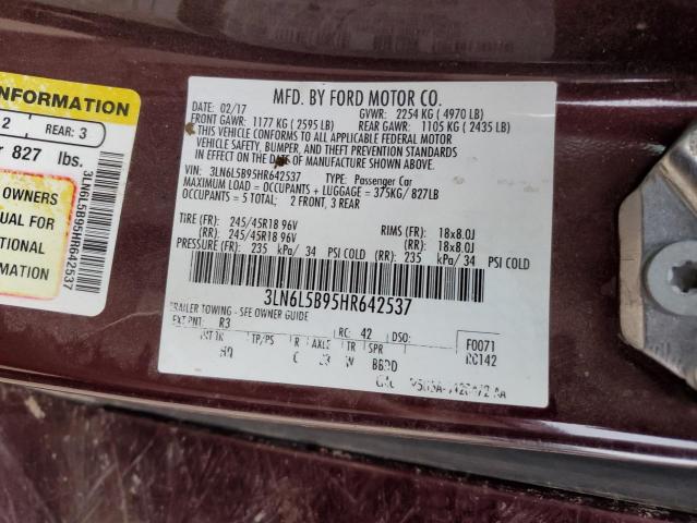 3LN6L5B95HR642537 Lincoln Mkz Premiere