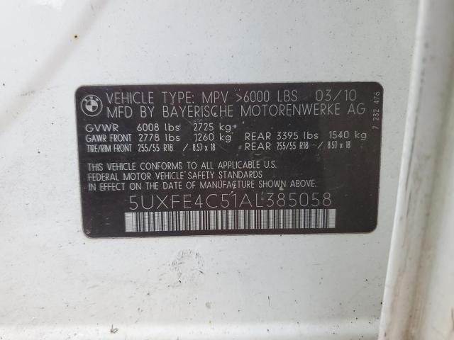 5UXFE4C51AL385058 BMW X5 Xdrive30i
