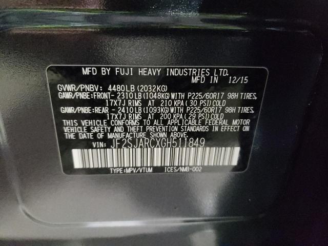 2016 SUBARU FORESTER 2 - JF2SJARCXGH511849