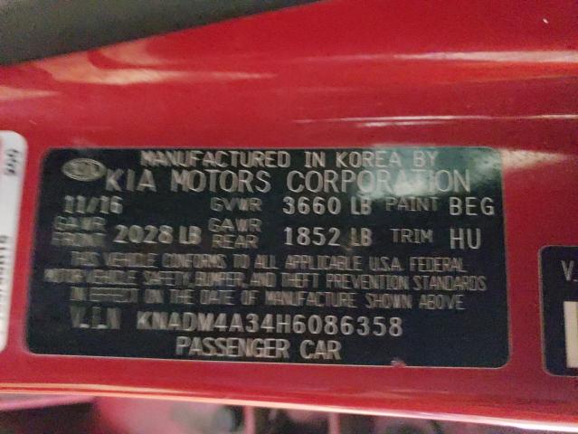 KNADM4A34H6086358 KIA Rio