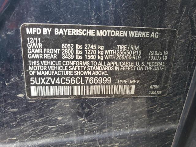 5UXZV4C56CL766999 BMW X5 Xdrive35i