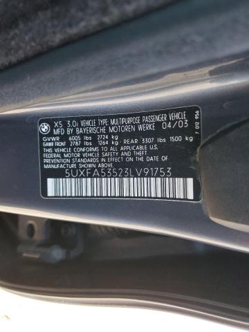5UXFA53523LV91753 BMW X5 3.0I