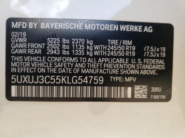 2019 BMW X4 XDRIVE3 - 5UXUJ3C55KLG54759
