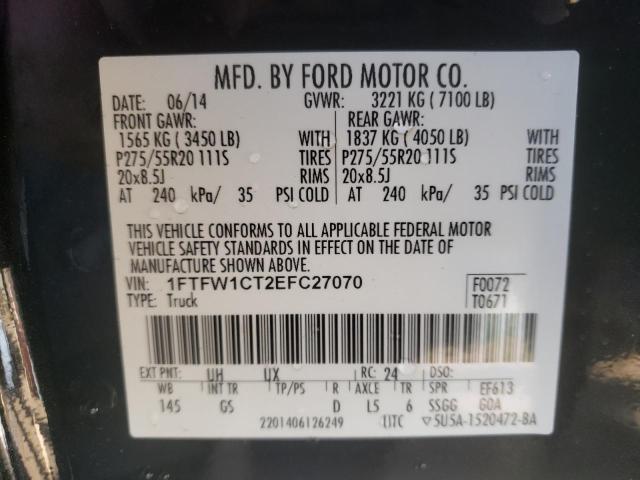 1FTFW1CT2EFC27070 | 2014 FORD F150 SUPER