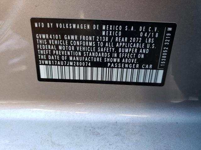2018 VOLKSWAGEN GOLF S - 3VWB17AU7JM280074
