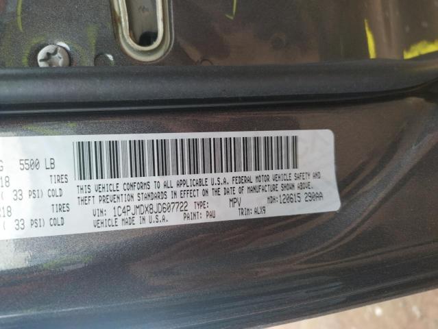 1C4PJMDX8JD607722 Jeep Cherokee Limited