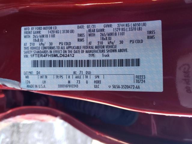 2021 FORD RANGER XL - 1FTER4FH5MLD62412