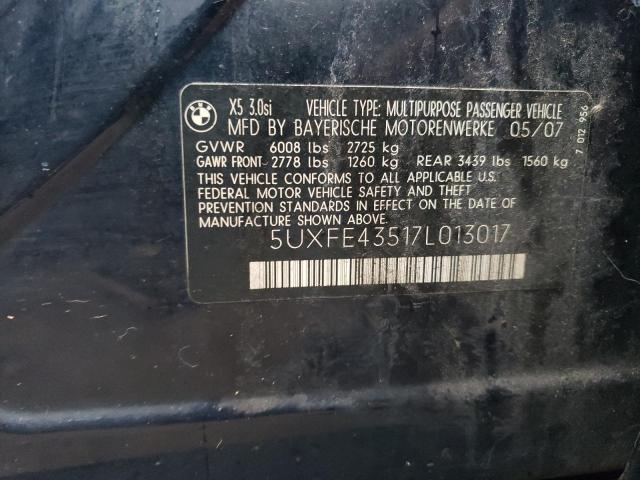 5UXFE43517L013017 BMW X5 3.0I
