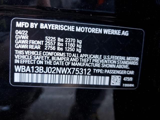 WBA13BJ02NWX75312 BMW 5 Series