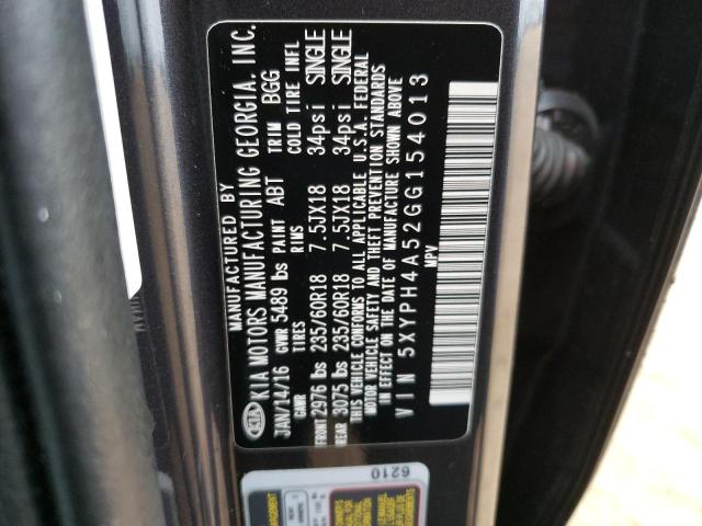 2016 KIA SORENTO EX 5XYPH4A52GG154013