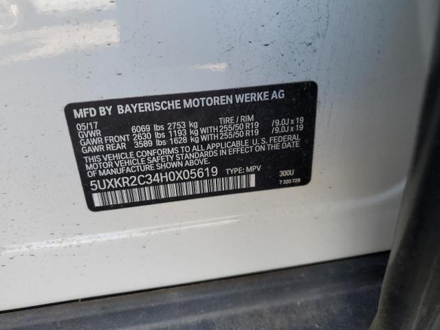 5UXKR2C34H0X05619 BMW X5 Sdrive35i