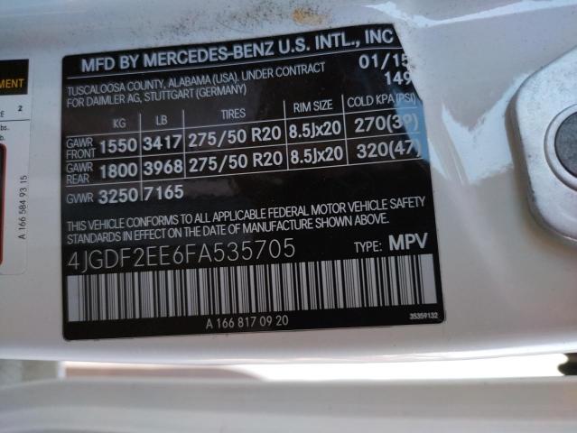 2015 MERCEDES-BENZ GL 350 BLU - 4JGDF2EE6FA535705