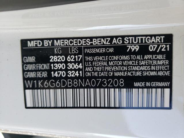 2022 MERCEDES-BENZ S 500 4MAT - W1K6G6DB8NA073208