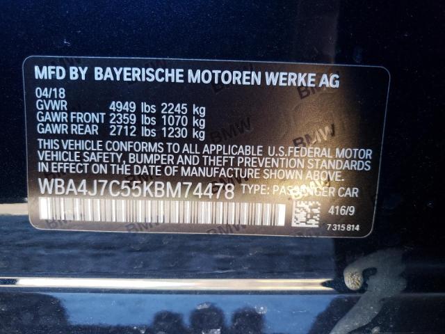 2019 BMW 440XI GRAN - WBA4J7C55KBM74478