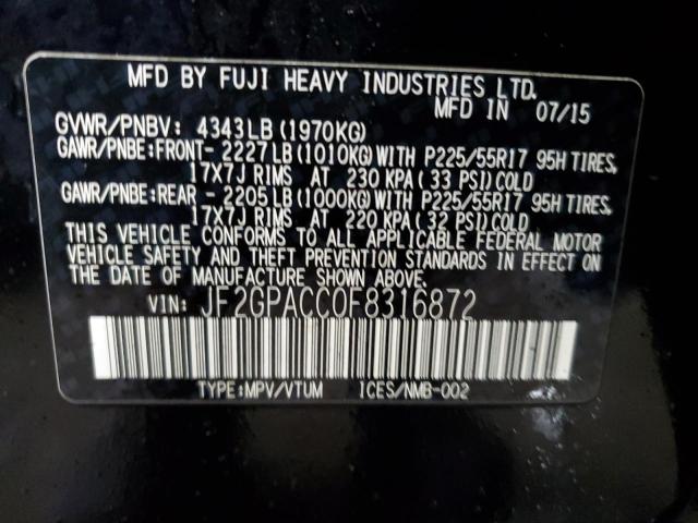 JF2GPACC0F8316872 Subaru Xv Crosstrek 2.0 Premium