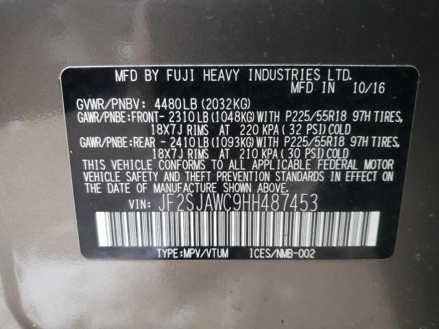 2017 SUBARU FORESTER 2 - JF2SJAWC9HH487453