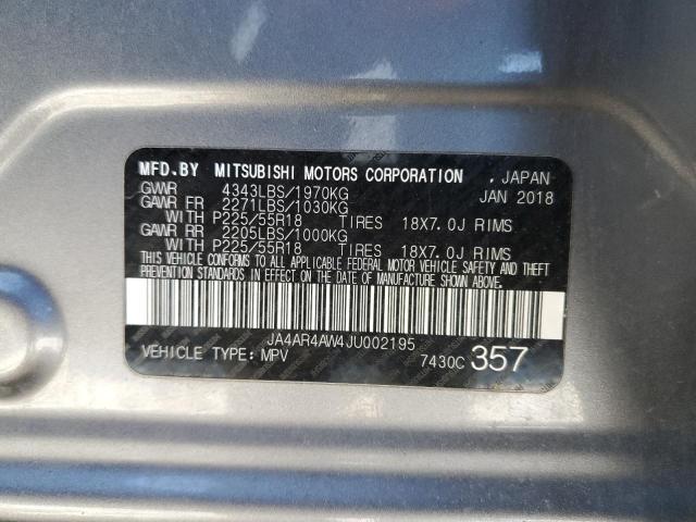 JA4AR4AW4JU002195 Mitsubishi Outlander Sport Sel