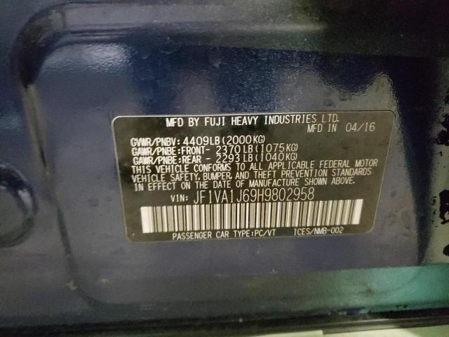 JF1VA1J69H9802958 Subaru Wrx Limited
