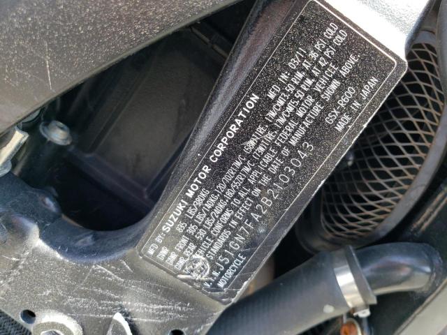 2011 SUZUKI GSX-R600 - JS1GN7FA2B2103043