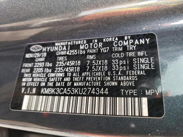 2019 HYUNDAI KONA LIMIT - KM8K3CA53KU274344