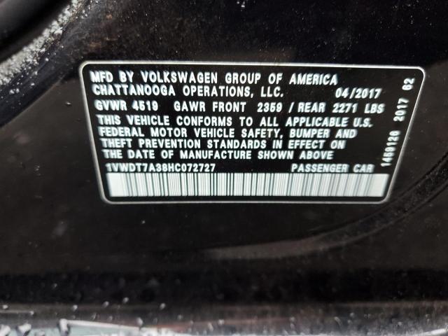 2017 VOLKSWAGEN PASSAT R-L - 1VWDT7A38HC072727