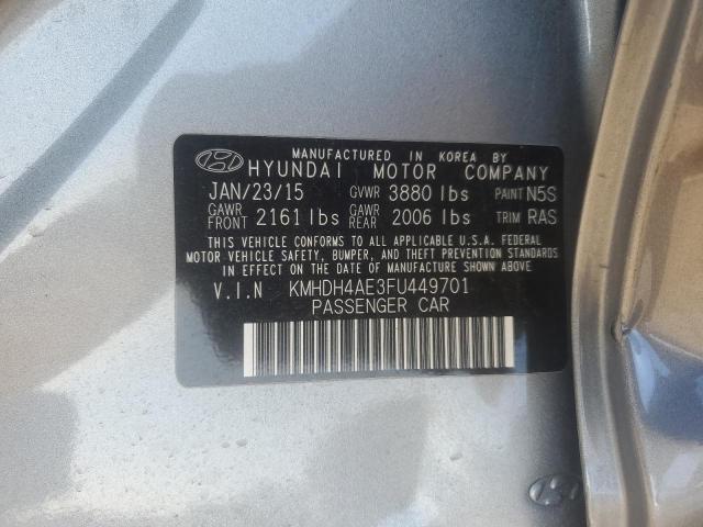2015 HYUNDAI ELANTRA SE - KMHDH4AE3FU449701