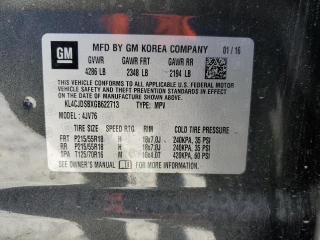 2016 BUICK ENCORE PRE - KL4CJDSBXGB622713