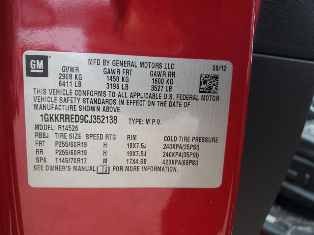 1GKKRRED9CJ352138 GMC Acadia Slt-1