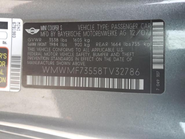 WMWMF73558TV32786 Mini COOPER S