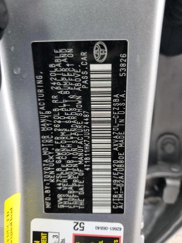 2018 TOYOTA CAMRY L - 4T1B11HK7JU574487