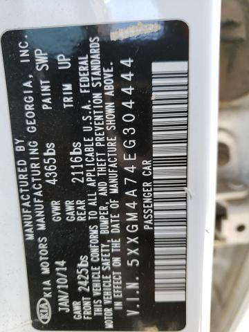 5XXGM4A74EG304444 KIA Optima Lx