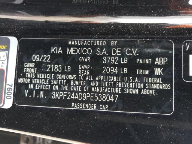 3KPF24AD9PE538047 KIA FORTE LX
