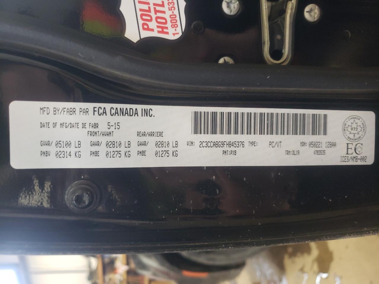 2C3CCABG9FH845376 2015 Chrysler 300 S